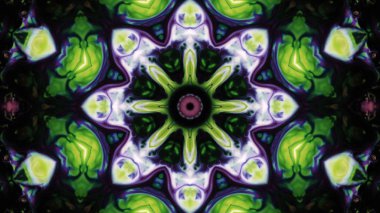 Soyut boya fırça mürekkep patlayabilir formanın düzgün kavramı simetrik desen süs dekoratif Kaleidoscope hareketi geometrik daire ve yıldız şekli