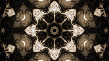 Soyut boya fırça mürekkep patlayabilir formanın düzgün kavramı simetrik desen süs dekoratif Kaleidoscope hareketi geometrik daire ve yıldız şekli