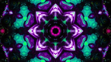 Soyut boya fırça mürekkep patlayabilir formanın düzgün kavramı simetrik desen süs dekoratif Kaleidoscope hareketi geometrik daire ve yıldız şekli