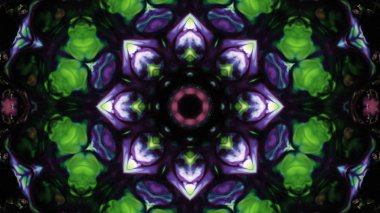 Soyut boya fırça mürekkep patlayabilir formanın düzgün kavramı simetrik desen süs dekoratif Kaleidoscope hareketi geometrik daire ve yıldız şekli