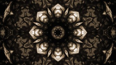 Soyut boya fırça mürekkep patlayabilir formanın düzgün kavramı simetrik desen süs dekoratif Kaleidoscope hareketi geometrik daire ve yıldız şekli