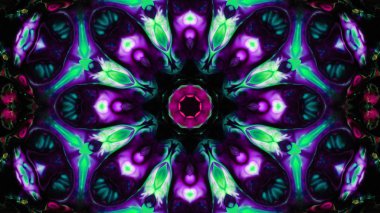 Soyut boya fırça mürekkep patlayabilir formanın düzgün kavramı simetrik desen süs dekoratif Kaleidoscope hareketi geometrik daire ve yıldız şekli