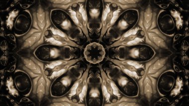 Soyut boya fırça mürekkep patlayabilir formanın düzgün kavramı simetrik desen süs dekoratif Kaleidoscope hareketi geometrik daire ve yıldız şekli