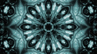 Soyut boya fırça mürekkep patlayabilir formanın düzgün kavramı simetrik desen süs dekoratif Kaleidoscope hareketi geometrik daire ve yıldız şekli