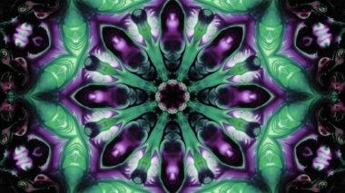 Soyut boya fırça mürekkep patlayabilir formanın düzgün kavramı simetrik desen süs dekoratif Kaleidoscope hareketi geometrik daire ve yıldız şekli