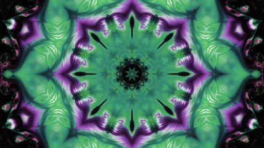 Soyut boya fırça mürekkep patlayabilir formanın düzgün kavramı simetrik desen süs dekoratif Kaleidoscope hareketi geometrik daire ve yıldız şekli