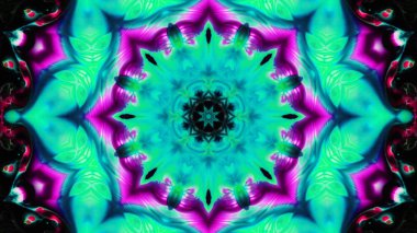 Soyut boya fırça mürekkep patlayabilir formanın düzgün kavramı simetrik desen süs dekoratif Kaleidoscope hareketi geometrik daire ve yıldız şekli