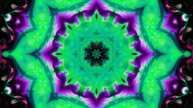 Soyut boya fırça mürekkep patlayabilir formanın düzgün kavramı simetrik desen süs dekoratif Kaleidoscope hareketi geometrik daire ve yıldız şekli