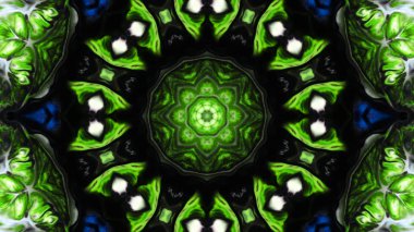 Soyut boya fırça mürekkep patlayabilir formanın düzgün kavramı simetrik desen süs dekoratif Kaleidoscope hareketi geometrik daire ve yıldız şekli