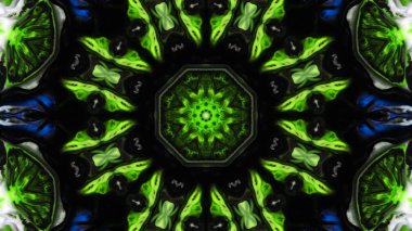 Soyut boya fırça mürekkep patlayabilir formanın düzgün kavramı simetrik desen süs dekoratif Kaleidoscope hareketi geometrik daire ve yıldız şekli