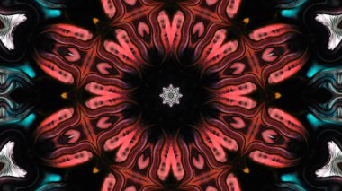 Soyut boya fırça mürekkep patlayabilir formanın düzgün kavramı simetrik desen süs dekoratif Kaleidoscope hareketi geometrik daire ve yıldız şekli