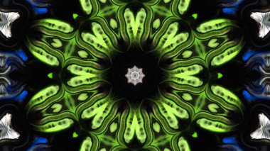 Soyut boya fırça mürekkep patlayabilir formanın düzgün kavramı simetrik desen süs dekoratif Kaleidoscope hareketi geometrik daire ve yıldız şekli