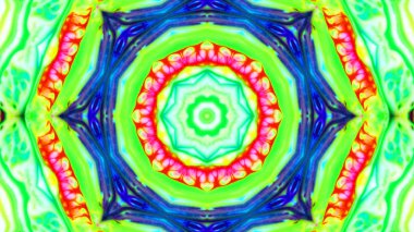 Soyut boya fırça mürekkep patlayabilir formanın düzgün kavramı simetrik desen süs dekoratif Kaleidoscope hareketi geometrik daire ve yıldız şekli