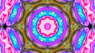 Soyut boya fırça mürekkep patlayabilir formanın düzgün kavramı simetrik desen süs dekoratif Kaleidoscope hareketi geometrik daire ve yıldız şekli