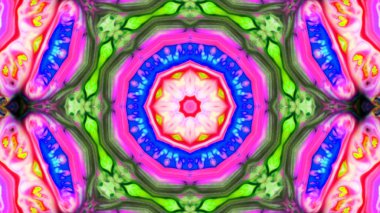 Soyut boya fırça mürekkep patlayabilir formanın düzgün kavramı simetrik desen süs dekoratif Kaleidoscope hareketi geometrik daire ve yıldız şekli