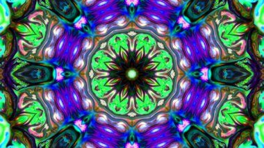 Soyut boya fırça mürekkep patlayabilir formanın düzgün kavramı simetrik desen süs dekoratif Kaleidoscope hareketi geometrik daire ve yıldız şekli