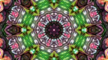 Soyut boya fırça mürekkep patlayabilir formanın düzgün kavramı simetrik desen süs dekoratif Kaleidoscope hareketi geometrik daire ve yıldız şekli