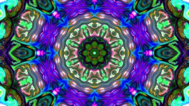 Soyut boya fırça mürekkep patlayabilir formanın düzgün kavramı simetrik desen süs dekoratif Kaleidoscope hareketi geometrik daire ve yıldız şekli