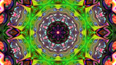 Soyut boya fırça mürekkep patlayabilir formanın düzgün kavramı simetrik desen süs dekoratif Kaleidoscope hareketi geometrik daire ve yıldız şekli