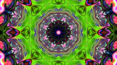 Soyut boya fırça mürekkep patlayabilir formanın düzgün kavramı simetrik desen süs dekoratif Kaleidoscope hareketi geometrik daire ve yıldız şekli