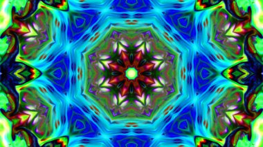 Soyut boya fırça mürekkep patlayabilir formanın düzgün kavramı simetrik desen süs dekoratif Kaleidoscope hareketi geometrik daire ve yıldız şekli