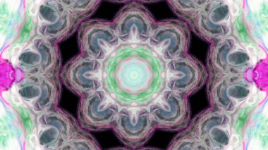 Soyut boya fırça mürekkep patlayabilir formanın düzgün kavramı simetrik desen süs dekoratif Kaleidoscope hareketi geometrik daire ve yıldız şekli