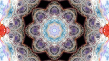 Soyut boya fırça mürekkep patlayabilir formanın düzgün kavramı simetrik desen süs dekoratif Kaleidoscope hareketi geometrik daire ve yıldız şekli