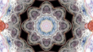 Soyut boya fırça mürekkep patlayabilir formanın düzgün kavramı simetrik desen süs dekoratif Kaleidoscope hareketi geometrik daire ve yıldız şekli