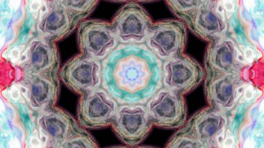 Soyut boya fırça mürekkep patlayabilir formanın düzgün kavramı simetrik desen süs dekoratif Kaleidoscope hareketi geometrik daire ve yıldız şekli