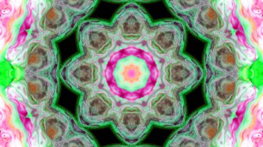 Soyut boya fırça mürekkep patlayabilir formanın düzgün kavramı simetrik desen süs dekoratif Kaleidoscope hareketi geometrik daire ve yıldız şekli