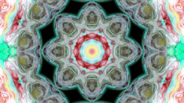 Soyut boya fırça mürekkep patlayabilir formanın düzgün kavramı simetrik desen süs dekoratif Kaleidoscope hareketi geometrik daire ve yıldız şekli