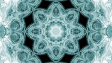 Soyut boya fırça mürekkep patlayabilir formanın düzgün kavramı simetrik desen süs dekoratif Kaleidoscope hareketi geometrik daire ve yıldız şekli