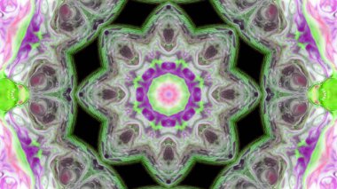 Soyut boya fırça mürekkep patlayabilir formanın düzgün kavramı simetrik desen süs dekoratif Kaleidoscope hareketi geometrik daire ve yıldız şekli