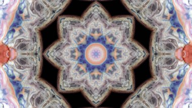 Soyut boya fırça mürekkep patlayabilir formanın düzgün kavramı simetrik desen süs dekoratif Kaleidoscope hareketi geometrik daire ve yıldız şekli