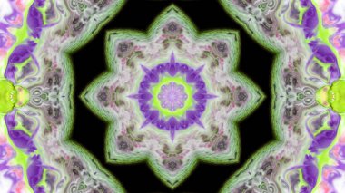 Soyut boya fırça mürekkep patlayabilir formanın düzgün kavramı simetrik desen süs dekoratif Kaleidoscope hareketi geometrik daire ve yıldız şekli