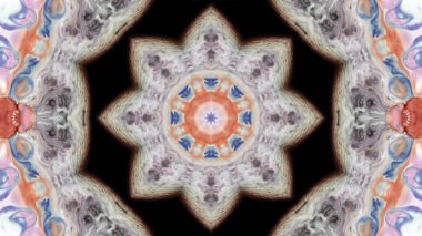 Soyut boya fırça mürekkep patlayabilir formanın düzgün kavramı simetrik desen süs dekoratif Kaleidoscope hareketi geometrik daire ve yıldız şekli