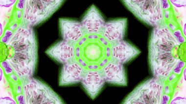 Soyut boya fırça mürekkep patlayabilir formanın düzgün kavramı simetrik desen süs dekoratif Kaleidoscope hareketi geometrik daire ve yıldız şekli