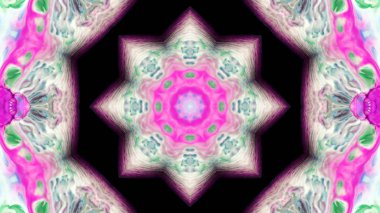 Soyut boya fırça mürekkep patlayabilir formanın düzgün kavramı simetrik desen süs dekoratif Kaleidoscope hareketi geometrik daire ve yıldız şekli