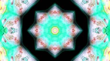 Soyut boya fırça mürekkep patlayabilir formanın düzgün kavramı simetrik desen süs dekoratif Kaleidoscope hareketi geometrik daire ve yıldız şekli