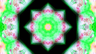 Soyut boya fırça mürekkep patlayabilir formanın düzgün kavramı simetrik desen süs dekoratif Kaleidoscope hareketi geometrik daire ve yıldız şekli