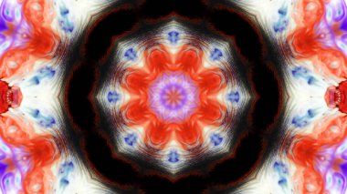 Soyut boya fırça mürekkep patlayabilir formanın düzgün kavramı simetrik desen süs dekoratif Kaleidoscope hareketi geometrik daire ve yıldız şekli
