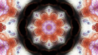 Soyut boya fırça mürekkep patlayabilir formanın düzgün kavramı simetrik desen süs dekoratif Kaleidoscope hareketi geometrik daire ve yıldız şekli