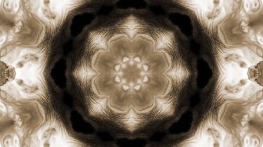 Soyut boya fırça mürekkep patlayabilir formanın düzgün kavramı simetrik desen süs dekoratif Kaleidoscope hareketi geometrik daire ve yıldız şekli