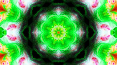 Soyut boya fırça mürekkep patlayabilir formanın düzgün kavramı simetrik desen süs dekoratif Kaleidoscope hareketi geometrik daire ve yıldız şekli