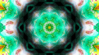 Soyut boya fırça mürekkep patlayabilir formanın düzgün kavramı simetrik desen süs dekoratif Kaleidoscope hareketi geometrik daire ve yıldız şekli