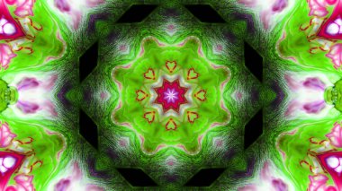 Soyut boya fırça mürekkep patlayabilir formanın düzgün kavramı simetrik desen süs dekoratif Kaleidoscope hareketi geometrik daire ve yıldız şekli