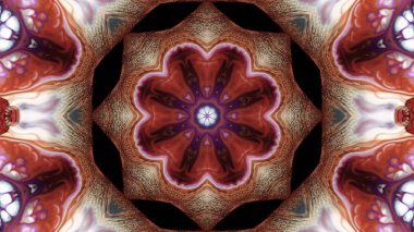 Soyut boya fırça mürekkep patlayabilir formanın düzgün kavramı simetrik desen süs dekoratif Kaleidoscope hareketi geometrik daire ve yıldız şekli