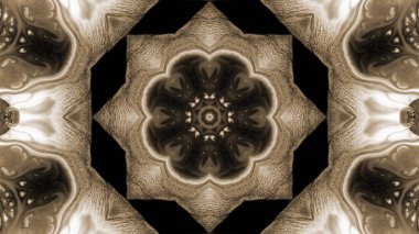 Soyut boya fırça mürekkep patlayabilir formanın düzgün kavramı simetrik desen süs dekoratif Kaleidoscope hareketi geometrik daire ve yıldız şekli