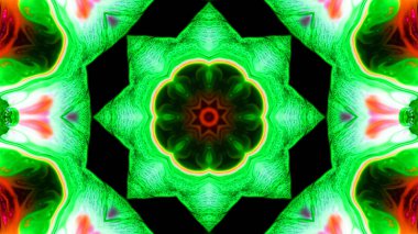 Soyut boya fırça mürekkep patlayabilir formanın düzgün kavramı simetrik desen süs dekoratif Kaleidoscope hareketi geometrik daire ve yıldız şekli