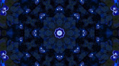 Soyut boya fırça mürekkep patlayabilir formanın düzgün kavramı simetrik desen süs dekoratif Kaleidoscope hareketi geometrik daire ve yıldız şekli